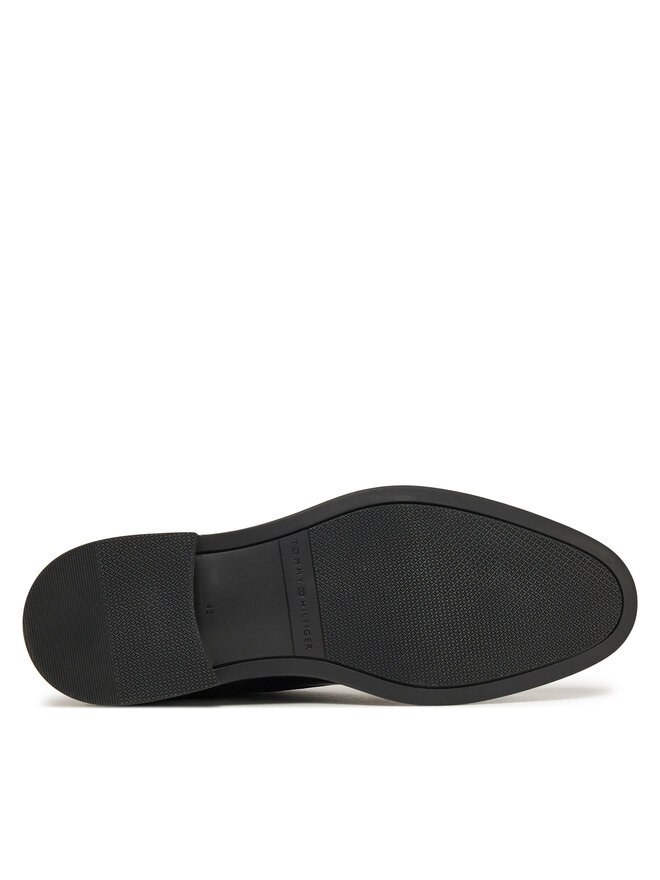 Tommy Hilfiger Pusbačiai Tommy Hilfiger Core Hilfiger Leather Shoe FM0FM05375 Juoda