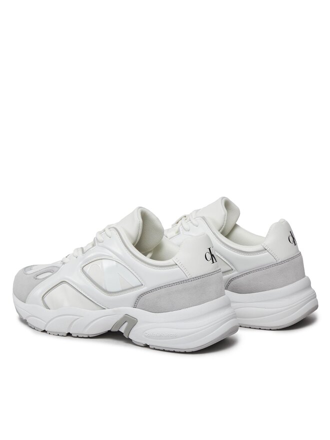 Calvin Klein Jeans Сникърси Calvin Klein Jeans Retro Tennis Low Lace Mix Nbs Lu YW0YW01312 Бял