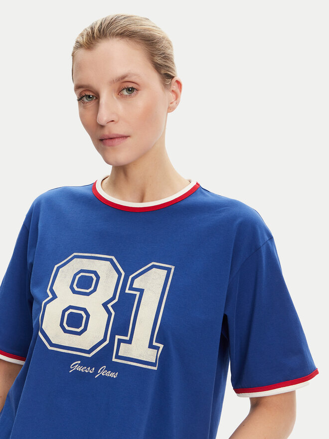 Guess Jeans Guess Jeans T-shirt W5YI19 K8HM0 Plava Regular Fit