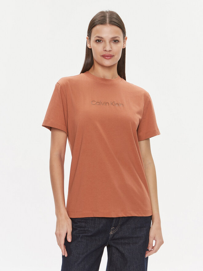 Calvin Klein Calvin Klein Camiseta Hero Logo K20K205448 Marrón Regular Fit
