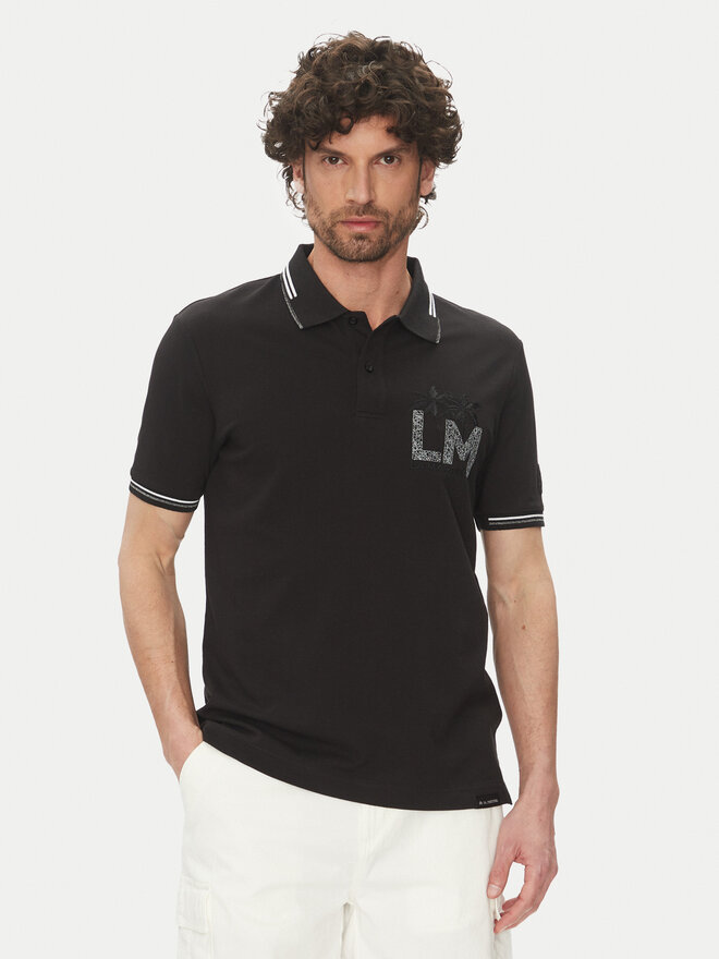 La Martina La Martina Poloshirt Adrian MAP009 PK001 Schwarz Regular Fit
