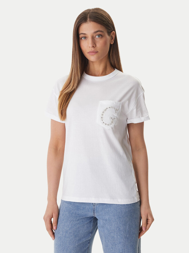 Guess Guess Футболка W6GI17 K3037 Білий Regular Fit