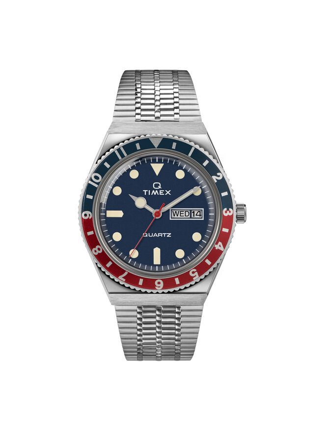 Timex Zegarek Timex Q Reissue TW2T80700 Srebrny