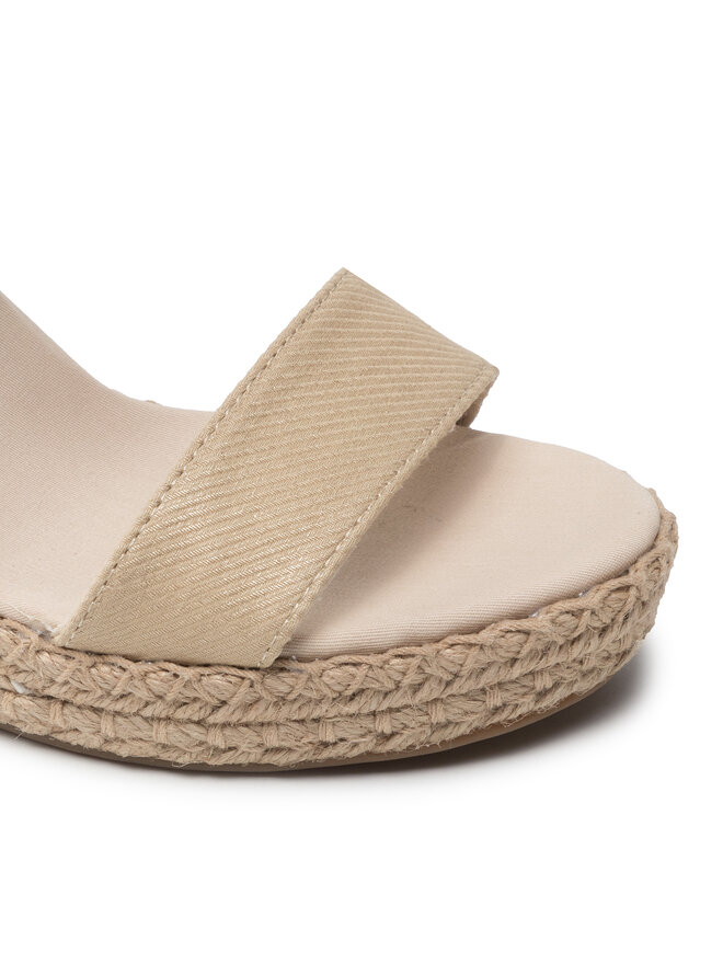 Tommy Hilfiger Espadrile Tommy Hilfiger Shiny Touches High Wedge Sandal FW0FW06180 Bej