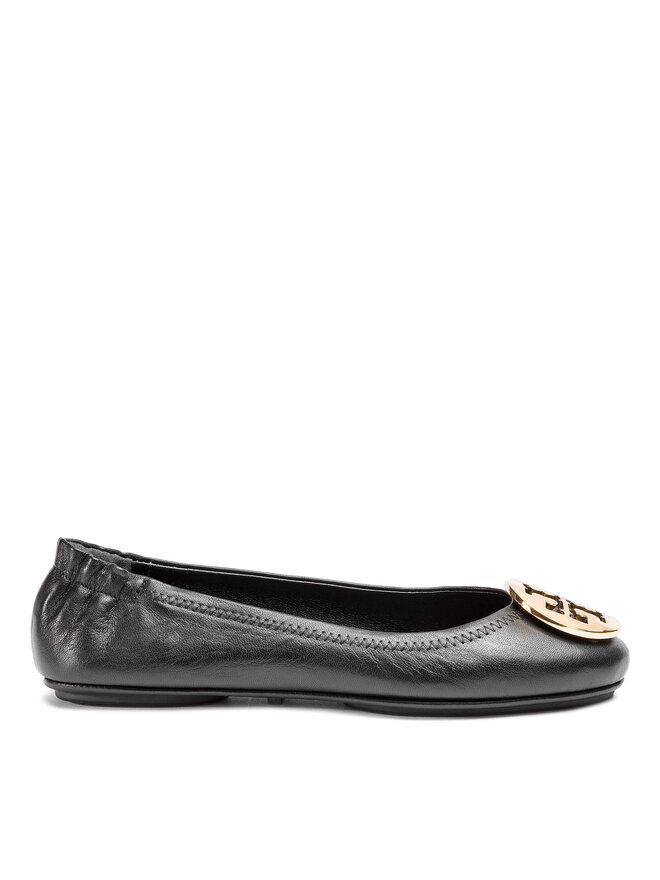 Tory Burch Baleriny Tory Burch Minnie Travel Ballet With Metal Logo 50393 Czarny