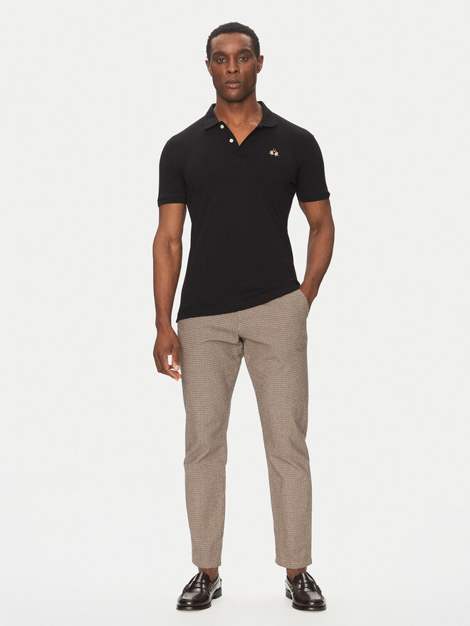 La Martina La Martina Pólóing Piquet CCMP02 PK001 Fekete Slim Fit