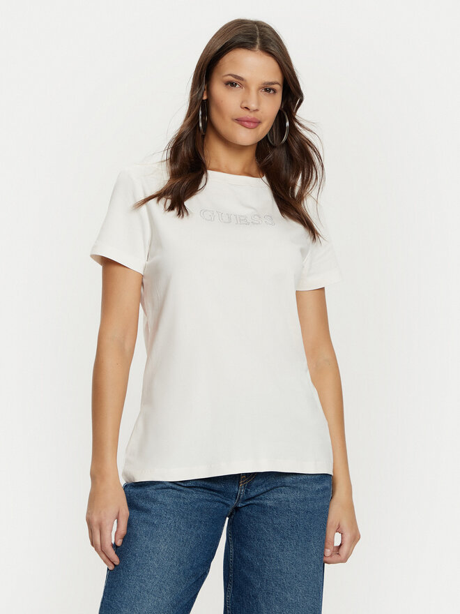 Guess Guess Camiseta V3BI11 J1314 Écru Regular Fit