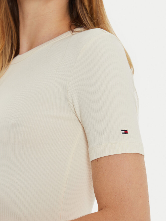 Tommy Hilfiger Tommy Hilfiger Marškinėliai WW0WW43918 Smėlio Slim Fit