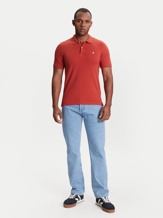 United Colors Of Benetton United Colors Of Benetton Polo marškinėliai 3WG9U301Z Raudona Slim Fit
