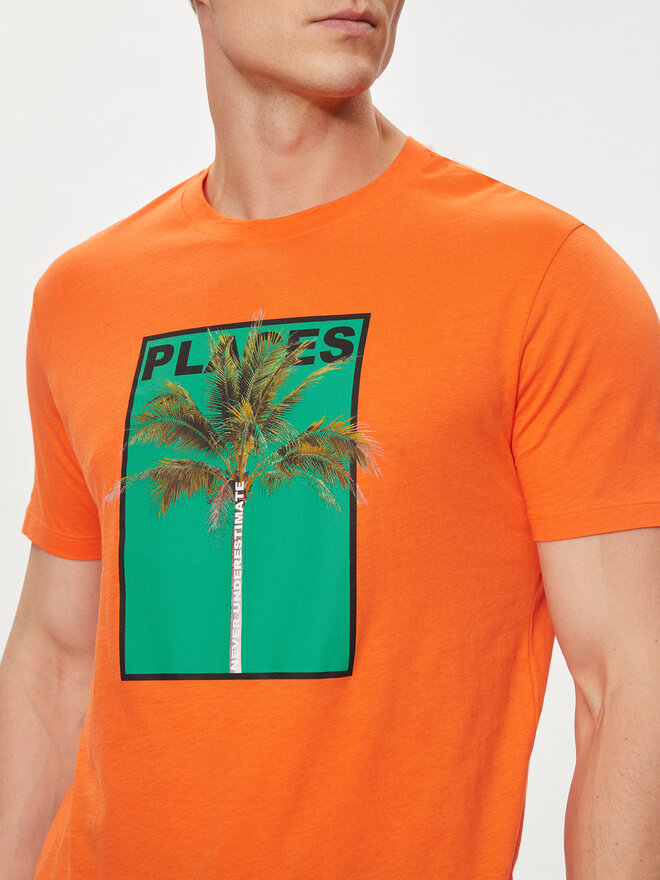 United Colors Of Benetton United Colors Of Benetton T-shirt 3P7XU108X Narančasta Regular Fit