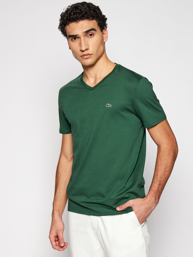 Lacoste Lacoste Marškinėliai TH6710 Žalia Regular Fit