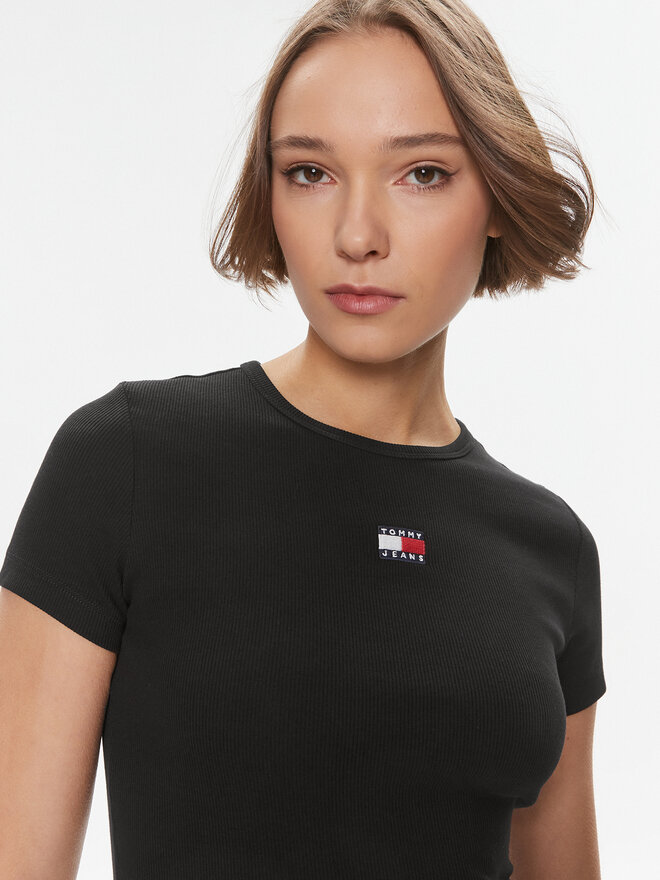 Tommy Jeans Tommy Jeans Marškinėliai DW0DW17881 Juoda Slim Fit