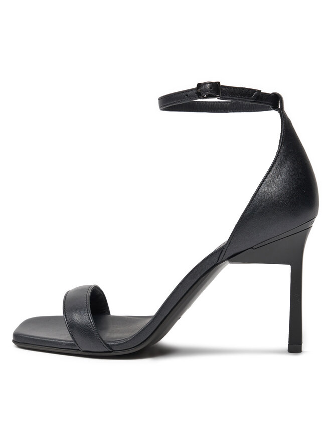 Calvin Klein Sandały Calvin Klein Heel Sandal 90 Pearl Lth HW0HW02066 Czarny