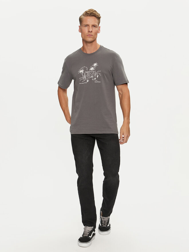 Only & Sons Only & Sons Marškinėliai Augie 22030575 Pilka Regular Fit