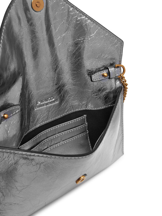 PINKO Geantă PINKO Flat Purse Mini AI 25-26 PCPL 105347 A2OT Argintiu