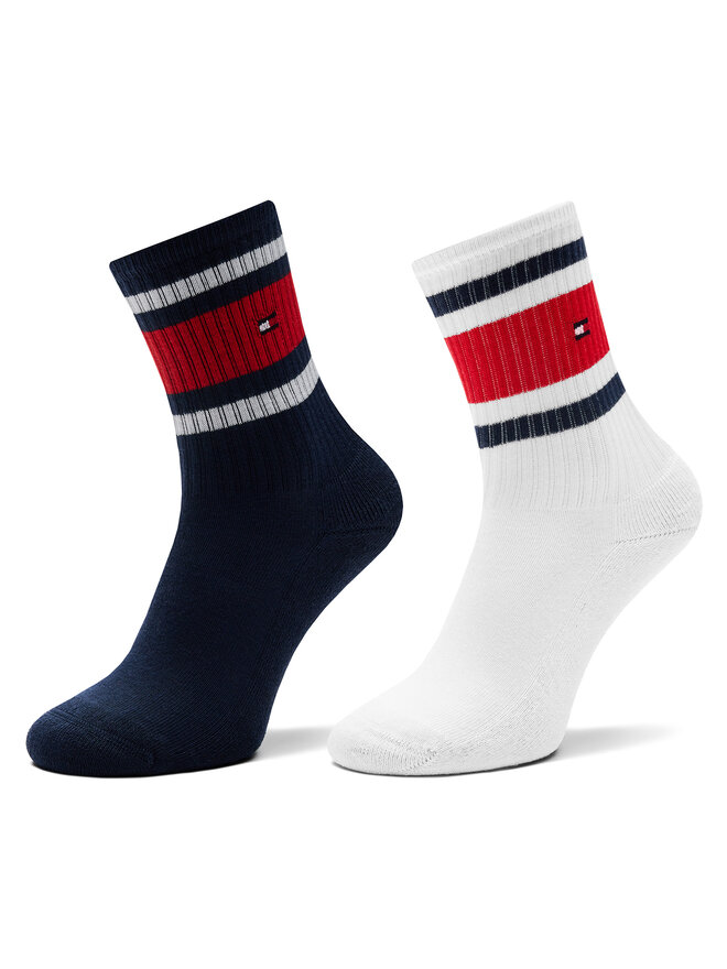 Tommy Hilfiger Sada 2 párů dětských vysokých ponožek Tommy Hilfiger 701229942 Tmavomodrá