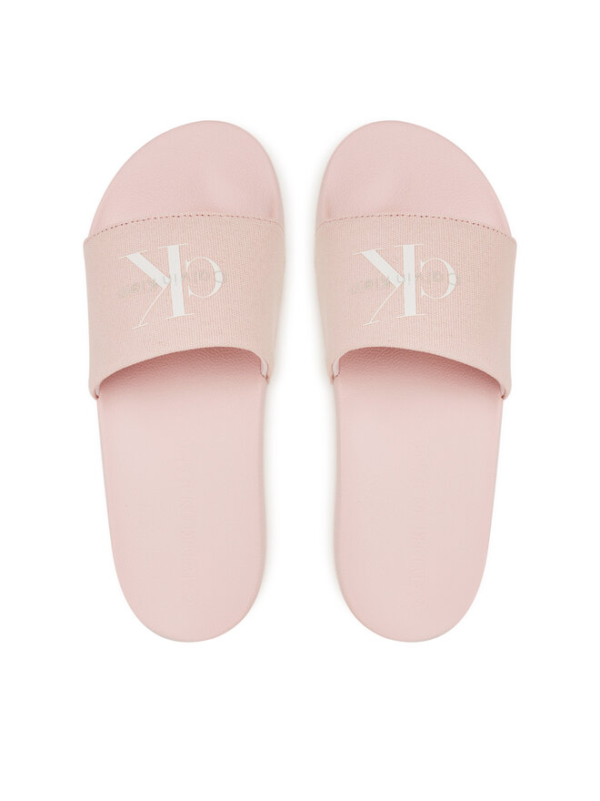 Calvin Klein Jeans Pantoletten Calvin Klein Jeans Slide Monogram Wn Logo Ck YW0YW01967 Rosa
