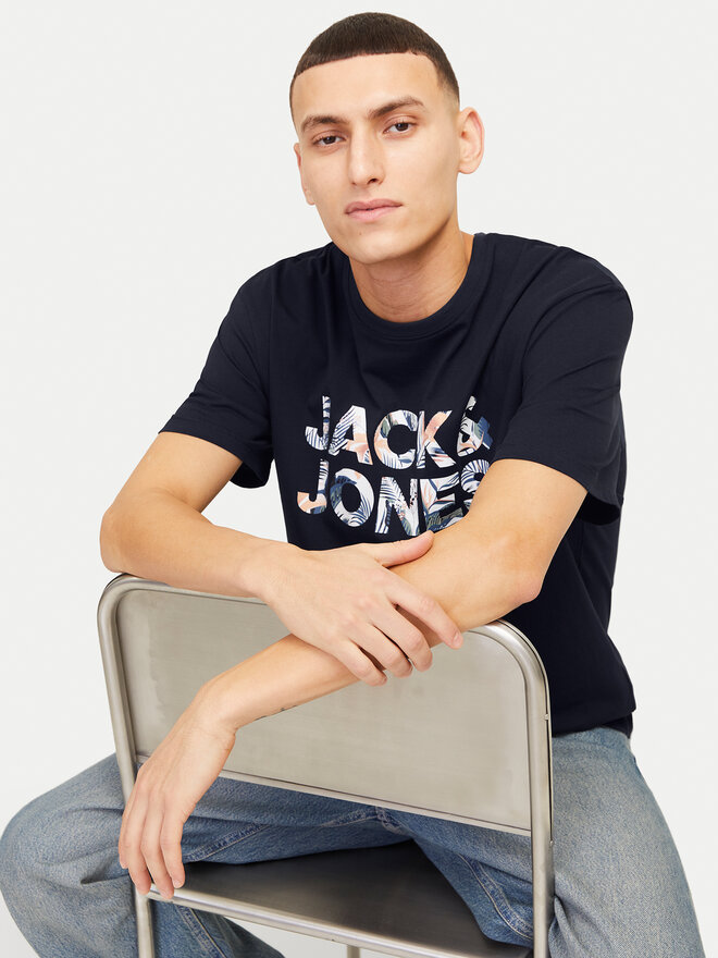 Jack&Jones Jack&Jones Marškinėliai Bryan 12268127 Tamsiai mėlyna Relaxed Fit