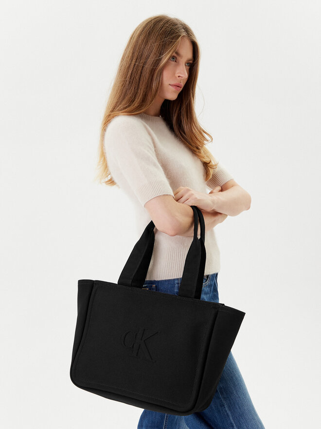 Calvin Klein Jeans Τσάντα Calvin Klein Jeans Summer Canvas Tote LV04K3098G Μαύρο