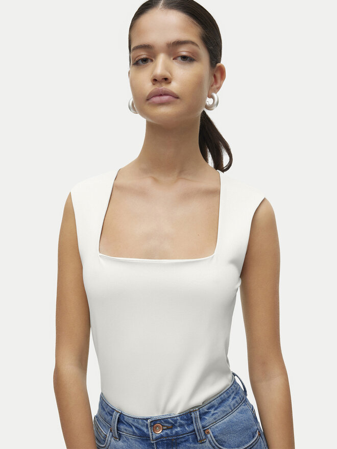 Vero Moda Vero Moda Felső Million 10312751 Fehér Slim Fit