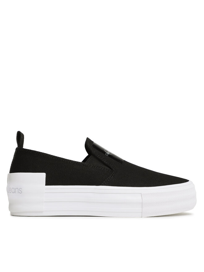 Black flat slip on sneakers discount