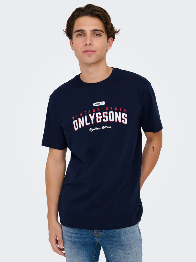 Only & Sons Only & Sons Marškinėliai Lenny 22028593 Tamsiai mėlyna Regular Fit