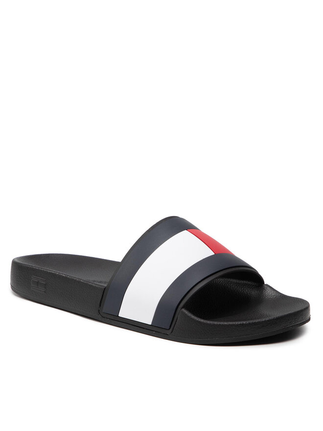 Tommy Hilfiger Papucs Tommy Hilfiger Rubber Th Flag Pool Slide FM0FM04263 Fekete