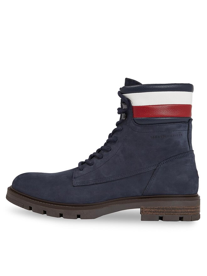 Tommy Hilfiger Trapper stila apavi Tommy Hilfiger Corporate Hilfiger Nubuck Boot FM0FM04801 Zils
