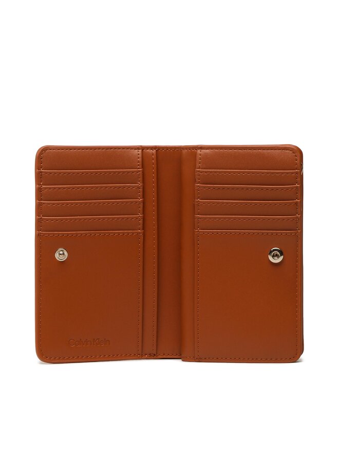 Calvin Klein Голям дамски портфейл Calvin Klein Re-Lock Bifold French Wallet K60K608992 Кафяв