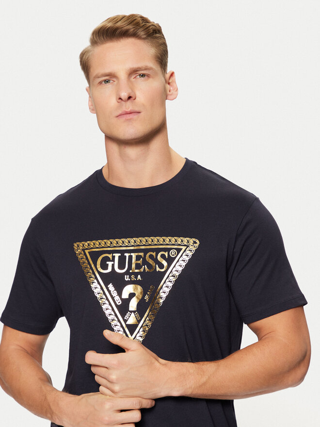 Guess Guess Marškinėliai M5RI49 K9RM1 Tamsiai mėlyna Regular Fit