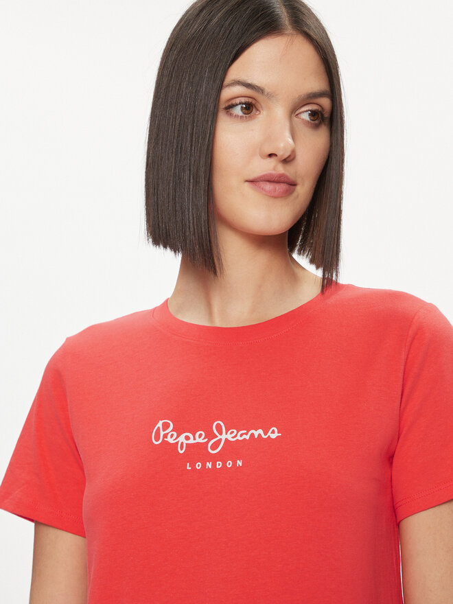 Pepe Jeans Pepe Jeans Marškinėliai Wendy PL505480 Raudona Regular Fit