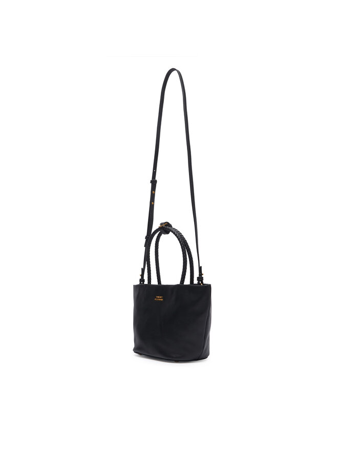 Tommy Hilfiger Handtasche Tommy Hilfiger Th Marina Bucket Leather AW0AW18739 Schwarz
