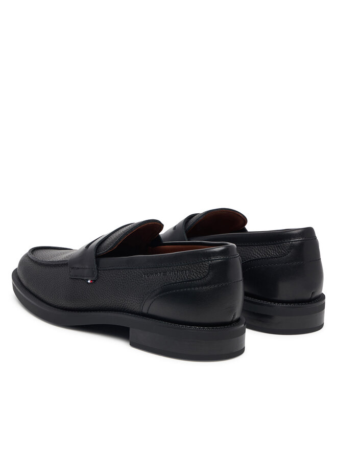 Tommy Hilfiger Slipper Tommy Hilfiger Lth Mix Dress Hilfiger Loafer FM0FM06087 Schwarz