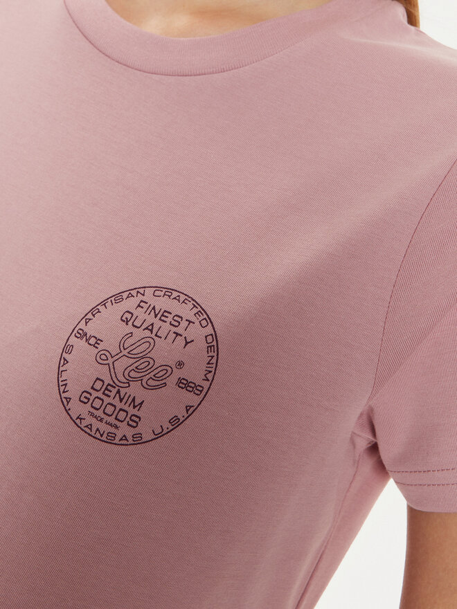 Lee Lee Póló Small Logo 112355197 Rózsaszín Regular Fit