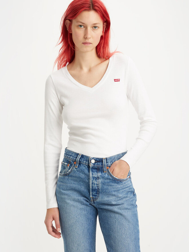 Levi's® Levi's® Marškinėliai Baby Tee A48910001 Balta Slim Fit