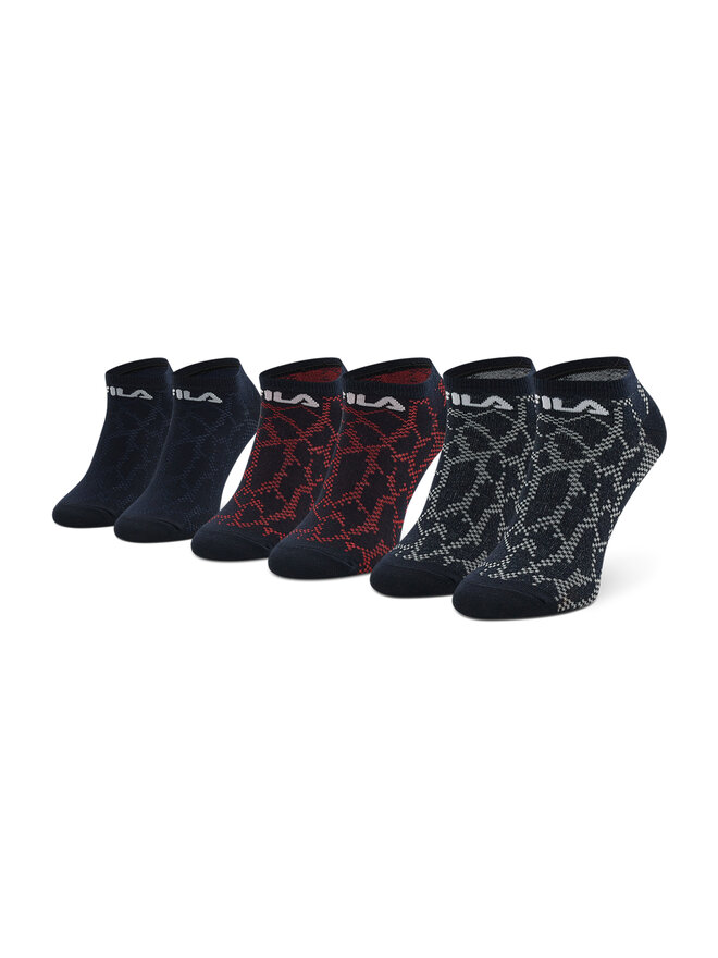 Fila Set 3 parov ženskih visokih nogavic Fila Calza Invisibile F6647 Mornarsko modra