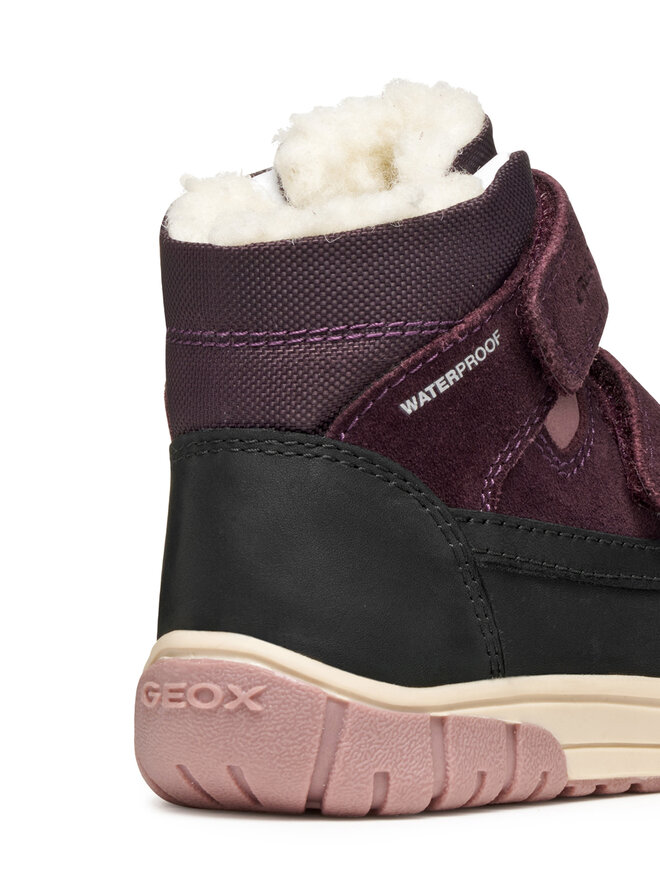 Bottines Geox Omar Girl WPF Pour Fille - Cuir Velours, Imperméable, Doublure Laine - Tige Cheville