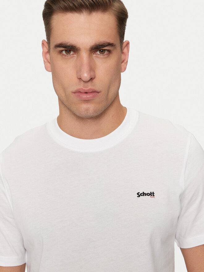 SCHOTT N.Y.C. SCHOTT N.Y.C. Marškinėliai TSCLAWS1 Balta Regular Fit