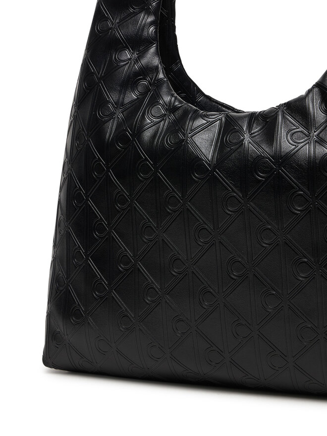 Calvin Klein Handtasche Calvin Klein Emblem Aop Puffer Lg Shoulder Ba LV04F3199G Schwarz