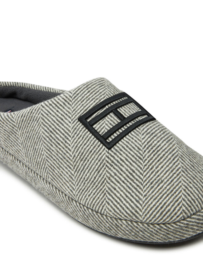 Tommy Hilfiger Hausschuhe Tommy Hilfiger Flag Herringbone House Shoe FM0FM05304 Grau