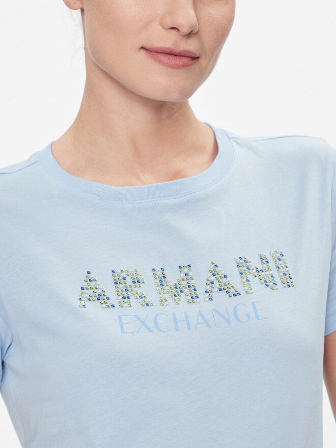 Armani Exchange Armani Exchange Camiseta 3DYT13 YJ8QZ 15DD Celeste Regular Fit
