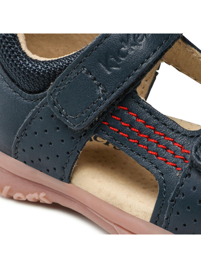 Plazabi Sandales Garçon Kickers - Cuir Semelle Caoutchouc Fermeture Scratch