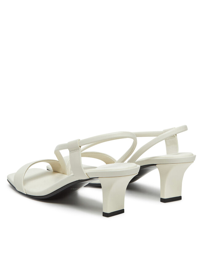 Calvin Klein Sandali Calvin Klein Heel Sandal 50 Squared Lth HW0HW02534 Bianco