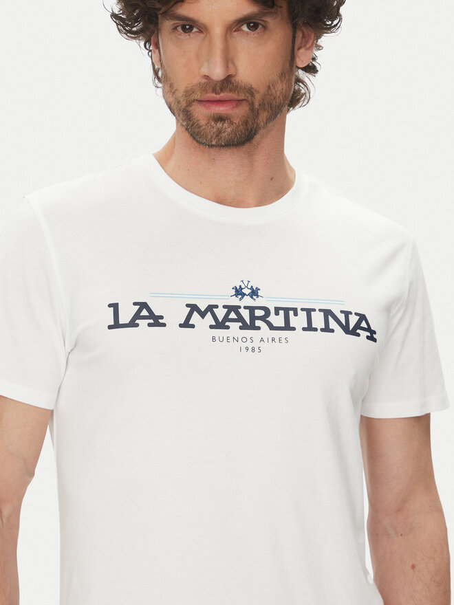 La Martina La Martina T-Shirt Aguer MAR304 JS206 Weiß Regular Fit