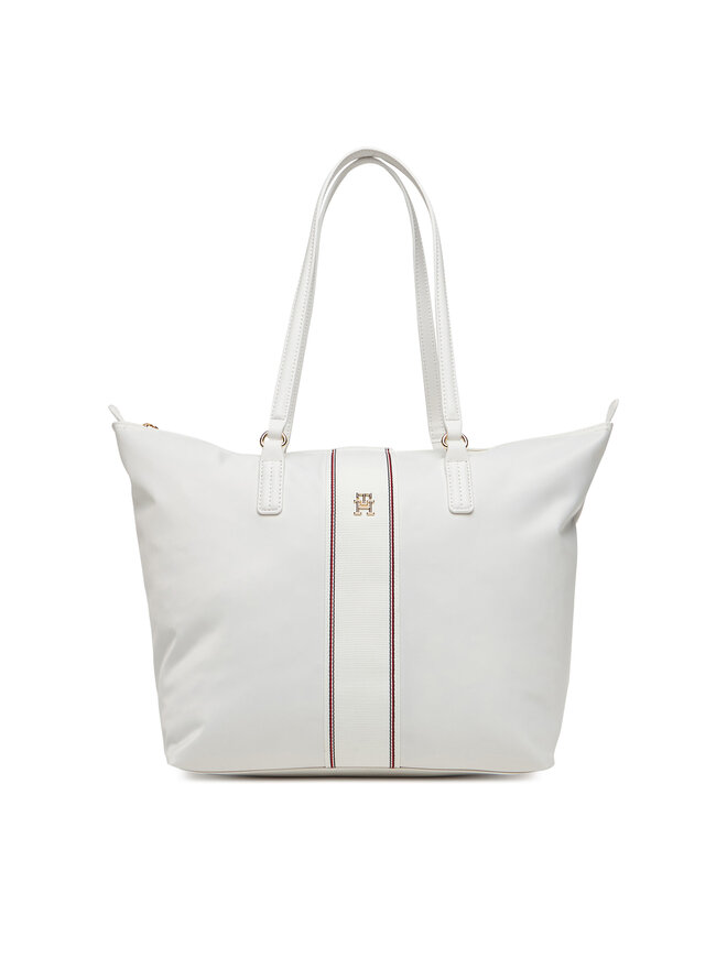 Tommy Hilfiger Torebka Tommy Hilfiger Poppy Tote Corp AW0AW17205 Écru