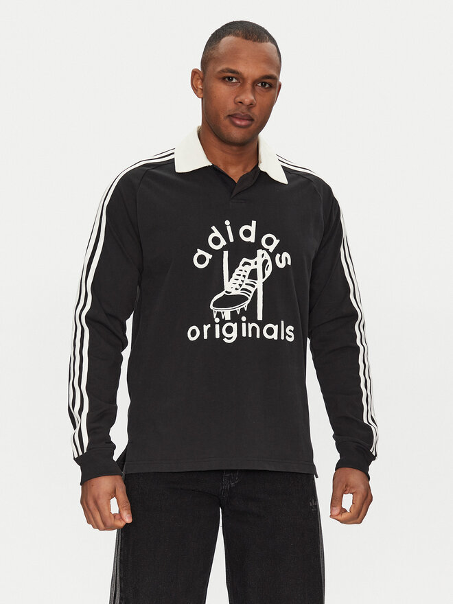 adidas adidas Polo marškinėliai Rugby JD1091 Juoda Regular Fit