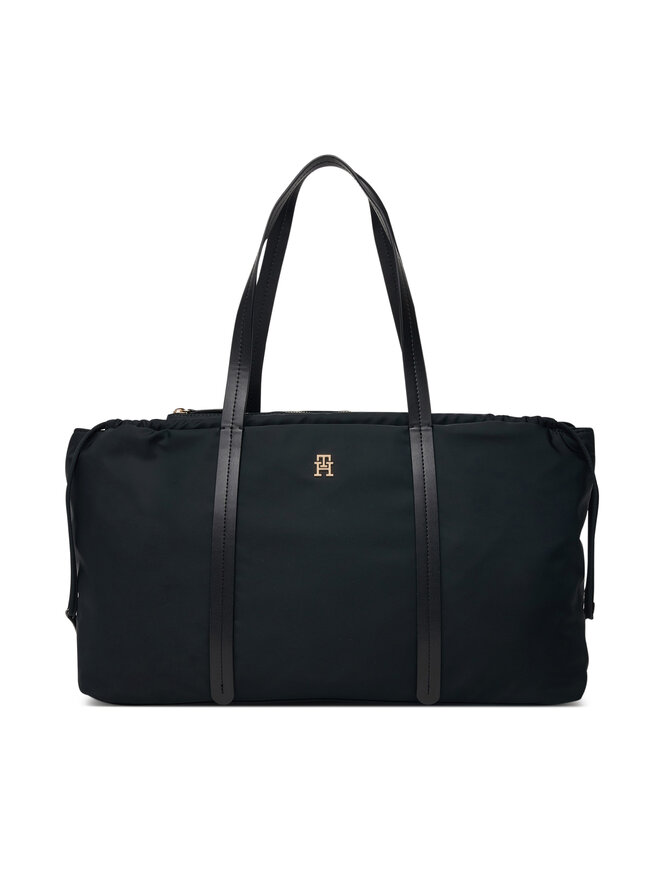 Tommy Hilfiger Handtasche Tommy Hilfiger Th Soft Nylon Hobo AW0AW18994 Schwarz