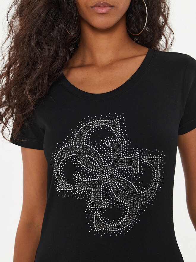 Guess Guess T-Shirt W4YI37 J1314 Μαύρο Regular Fit