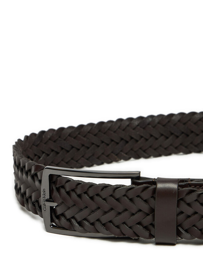 Calvin Klein Чоловічий ремінь Calvin Klein Ck Casual Elongated Braided 35mm K50K512655 Коричневий