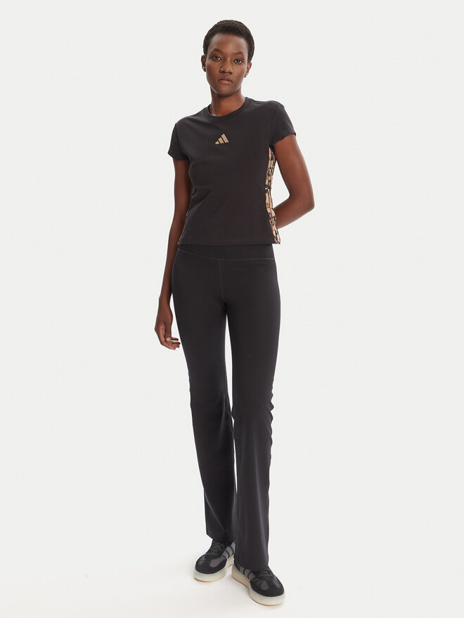 adidas adidas T-Shirt Animal Print 3-Stripes JM1856 Beige Slim Fit